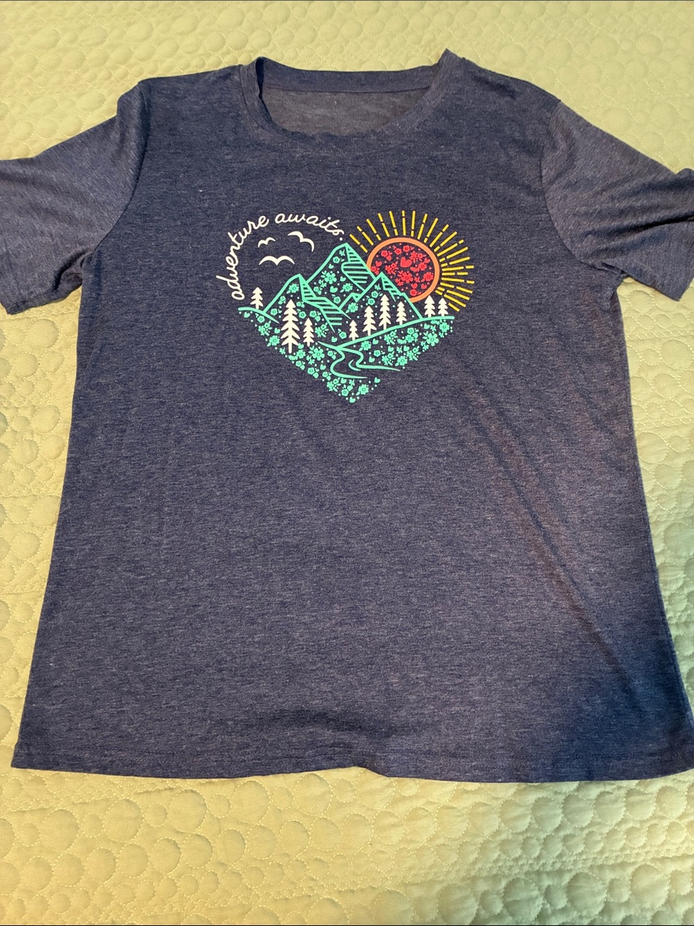 Adventure Awaits Men's Navy Graphic Tee